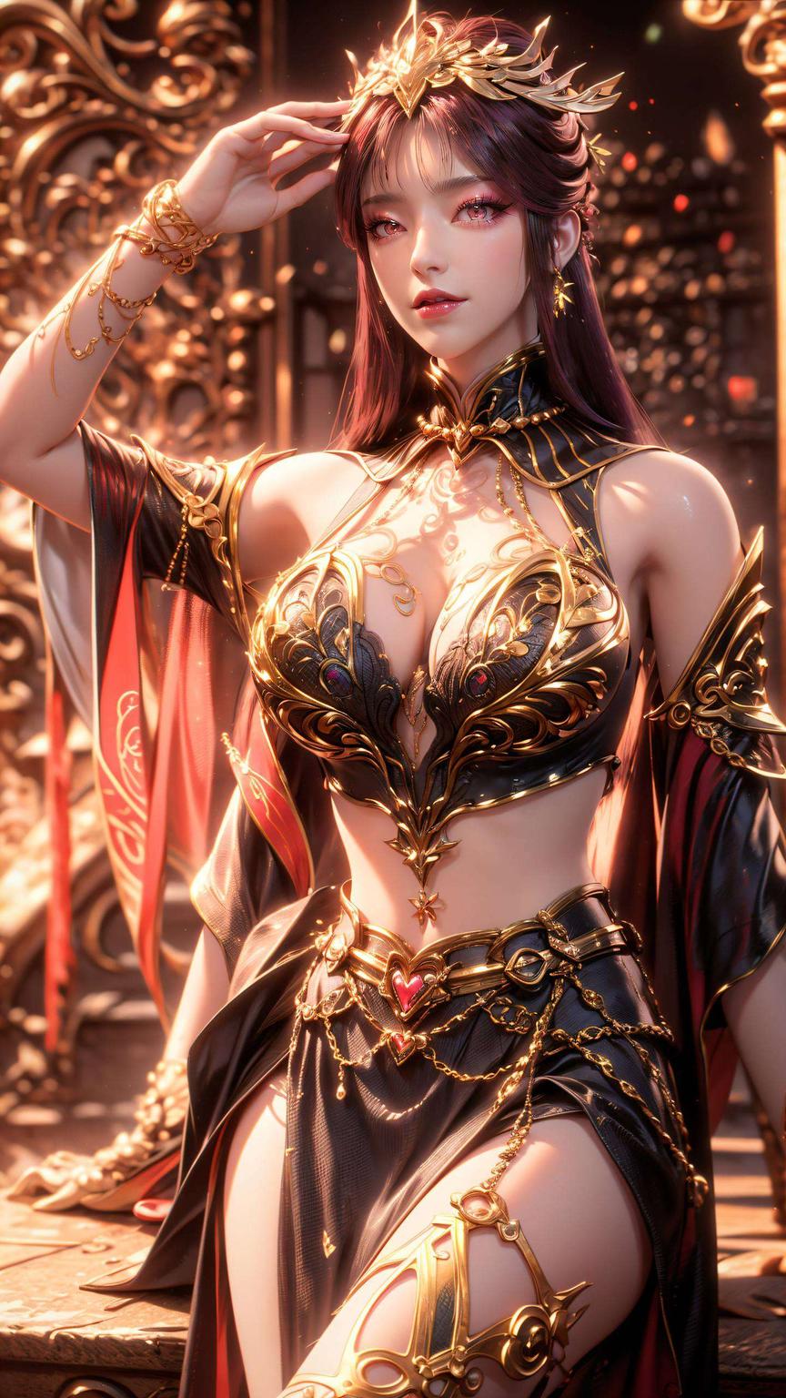 红衣映衬二次元美学尽在手中