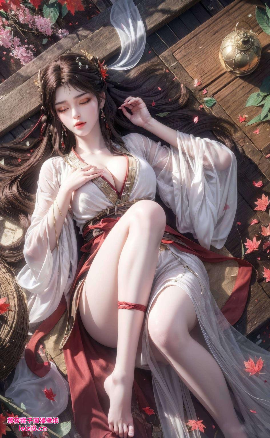 火灵儿灵动飘逸这款超精致精细的火灵儿采桑女电脑壁纸