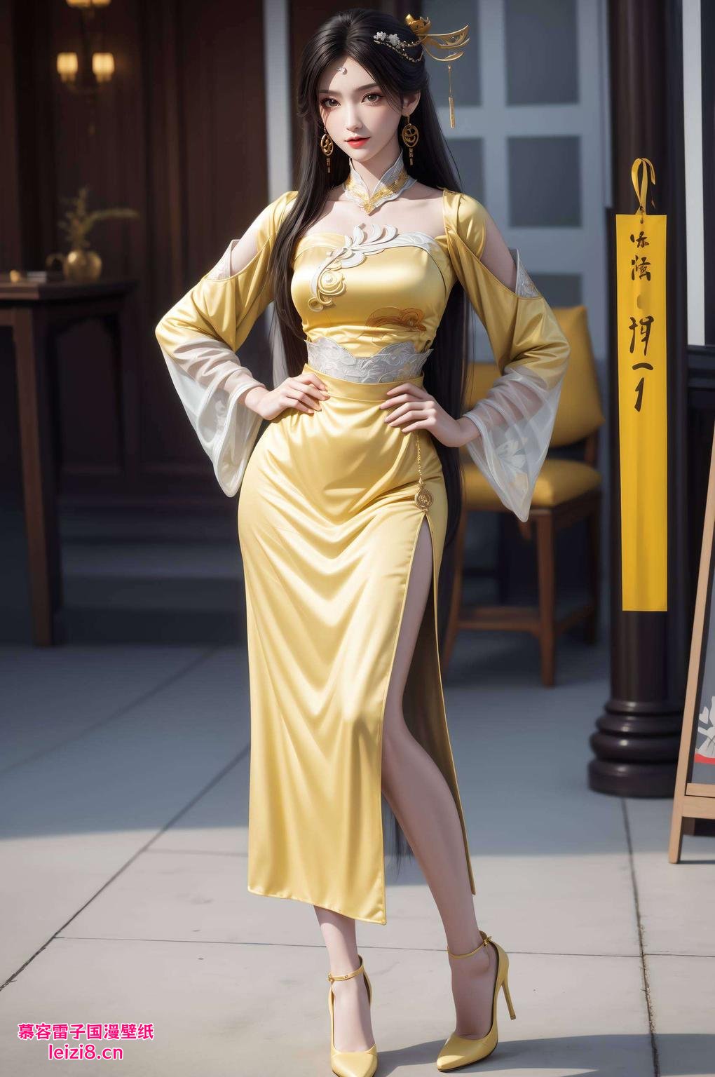 泪光闪烁她独坐窗前