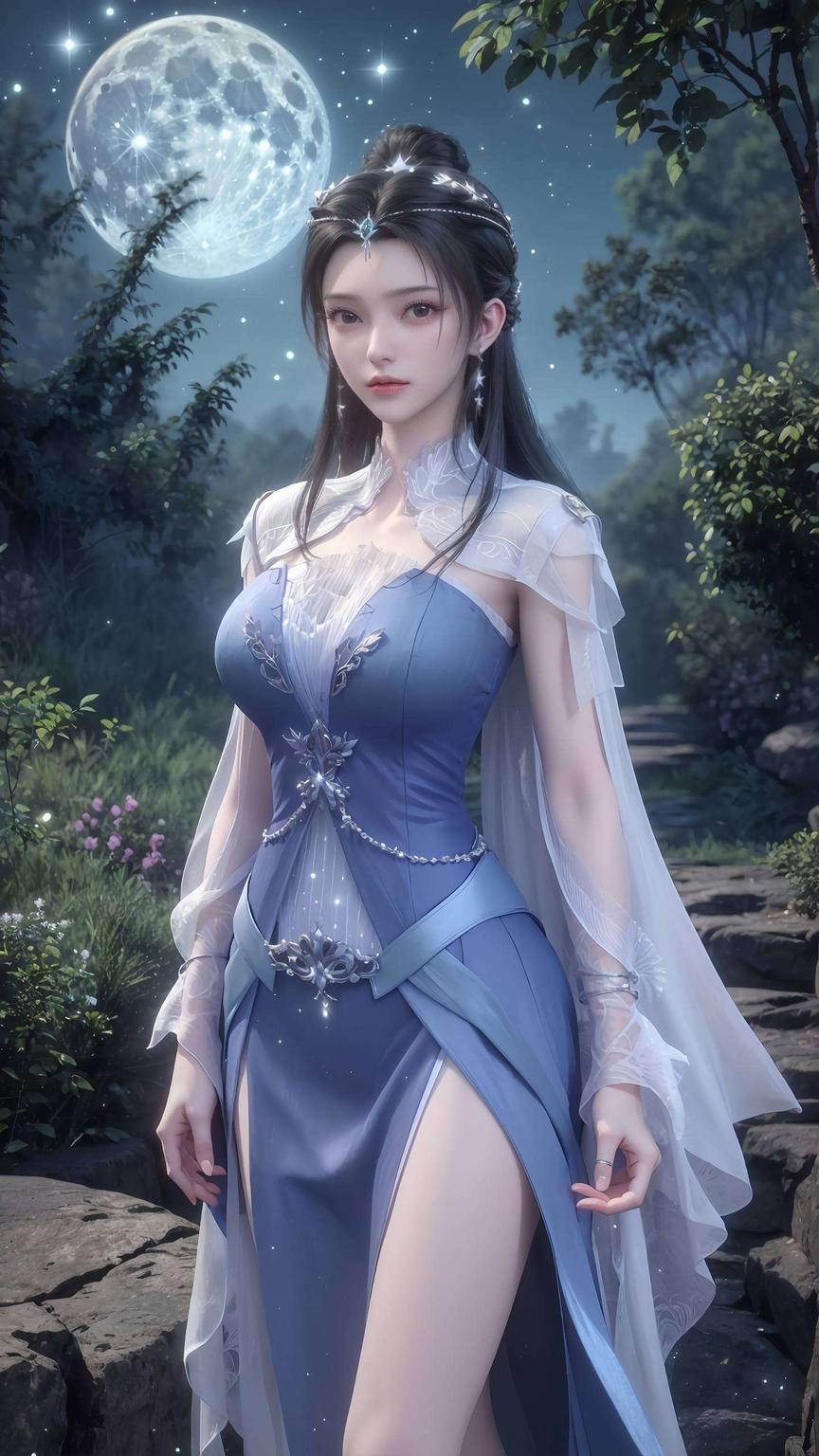 主角是咱们熟悉的李慕婉哦！这款壁纸唯美细腻各位动漫迷们