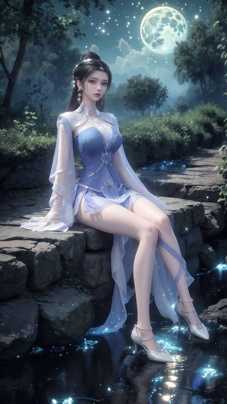 透出一抹柔和的光辉静谧而神秘