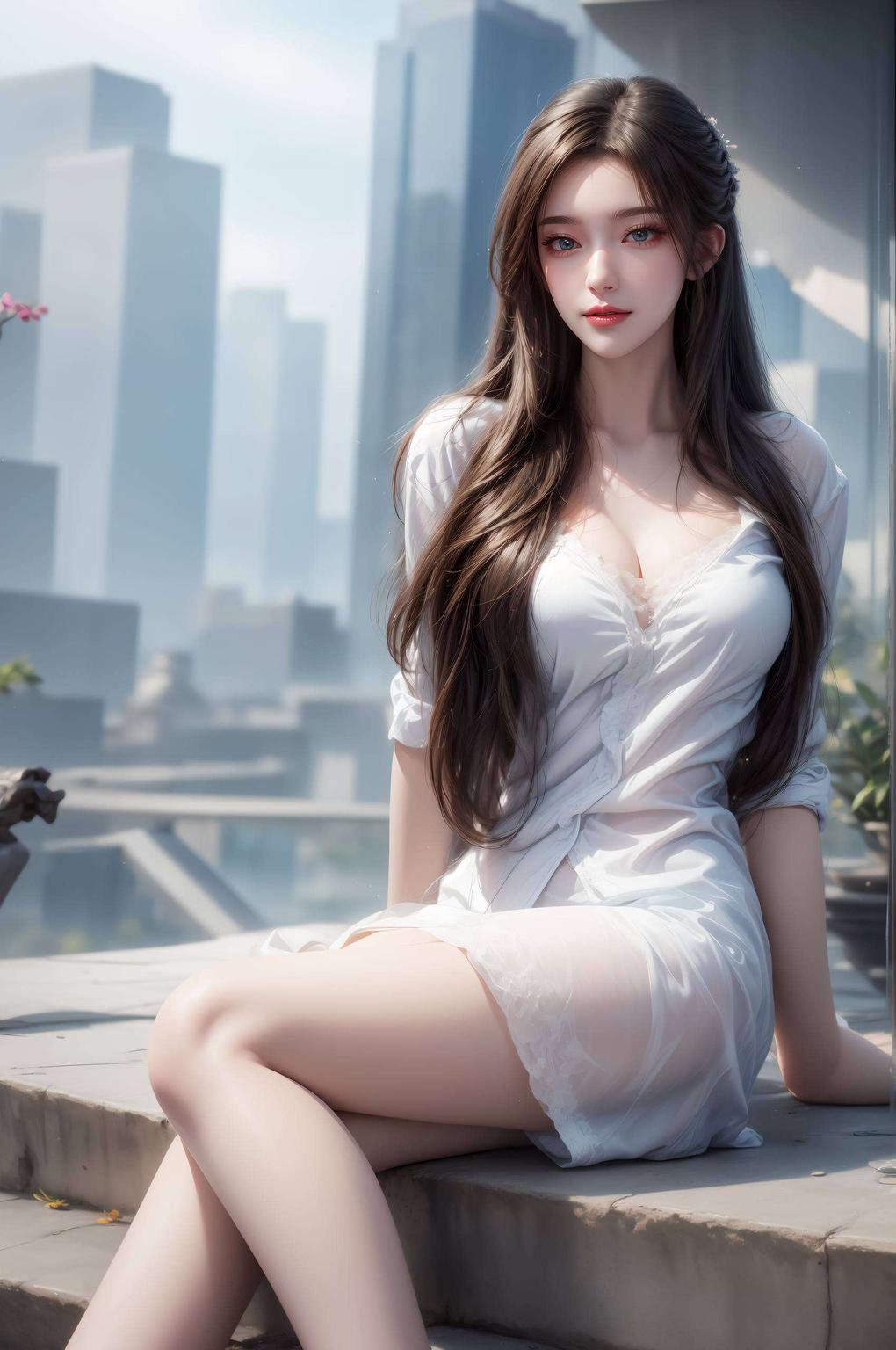 李慕婉身着华美汉服如画中行