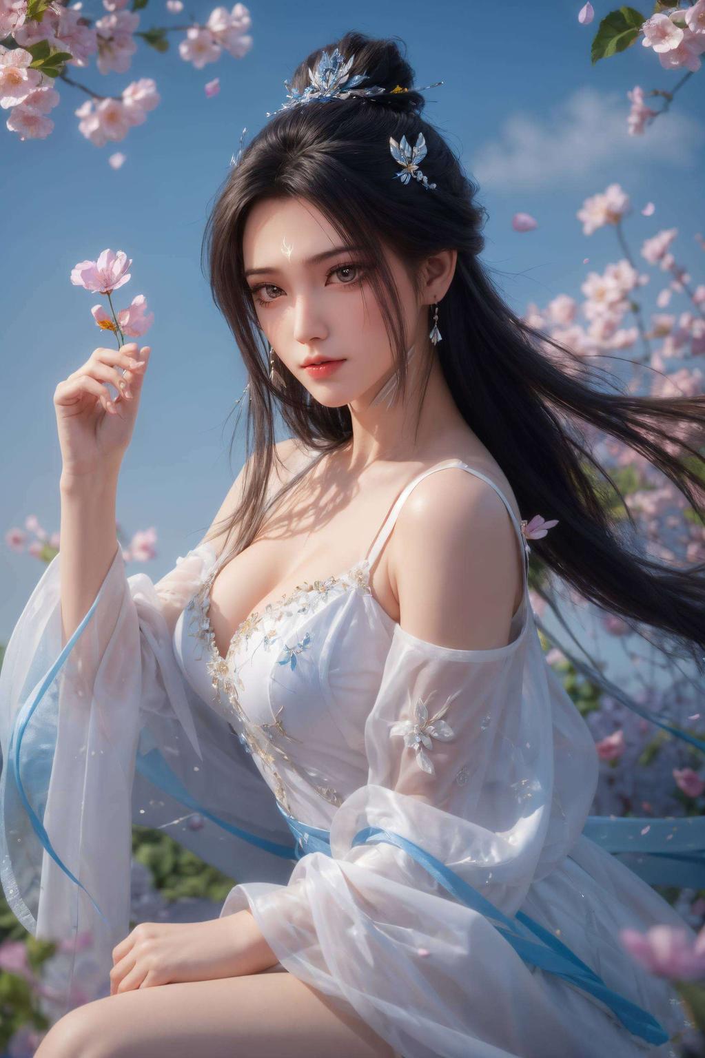 这款壁纸以她为主题诛仙里的仙子