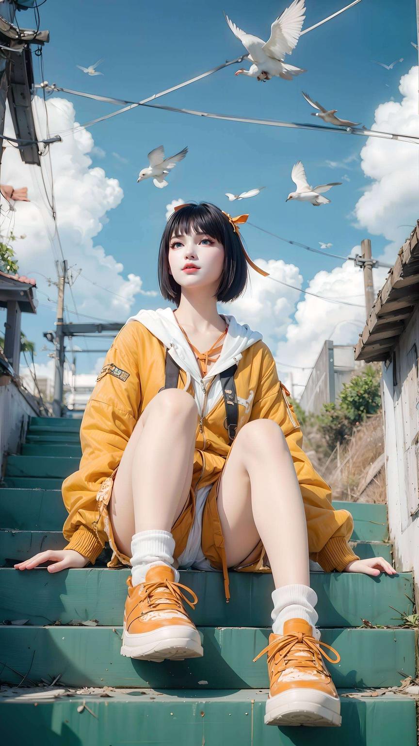 极简艺术风慕青鸾翩翩起舞