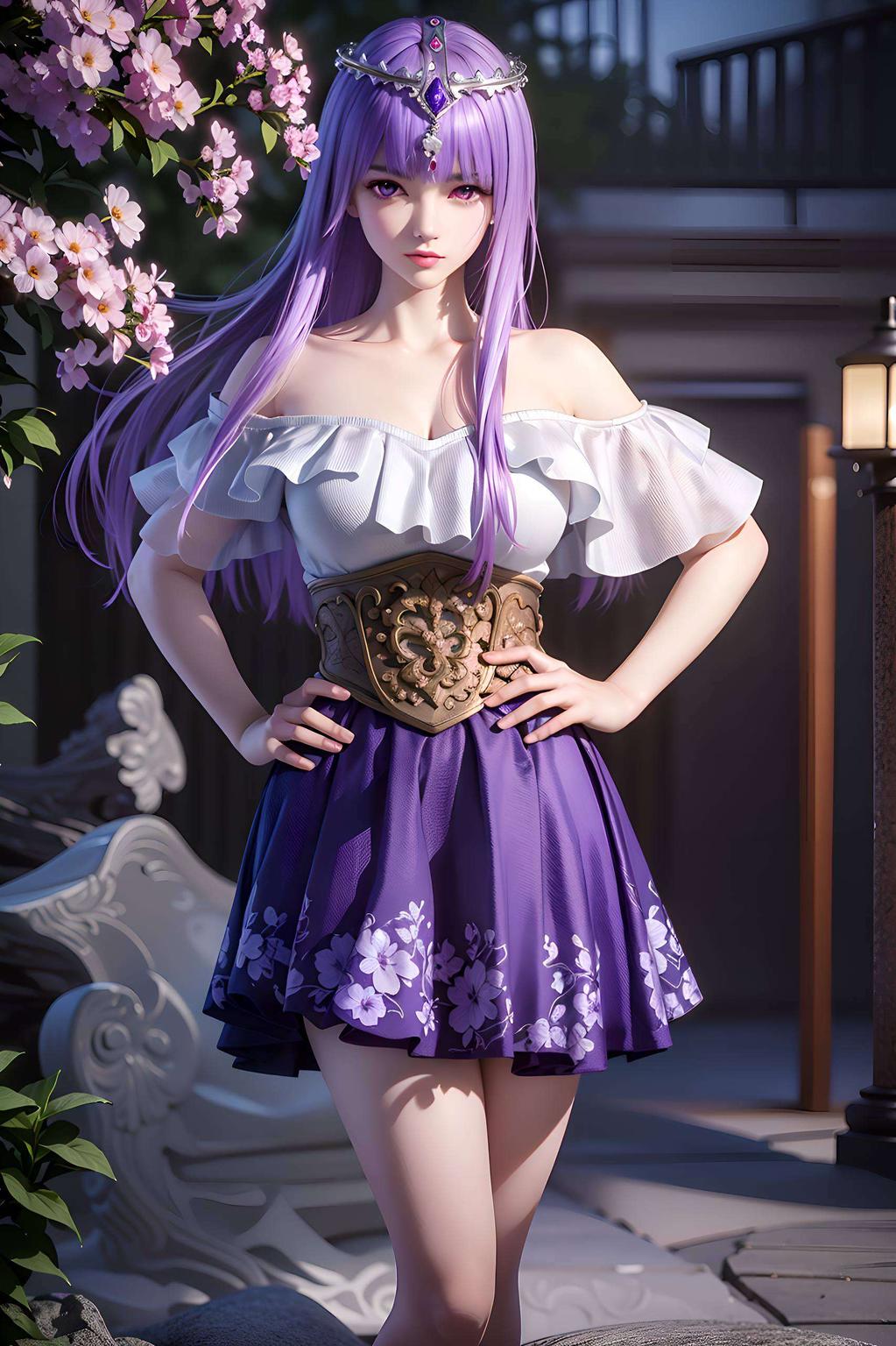 紫色调渲染出古典韵味宛如穿越时空的仙子