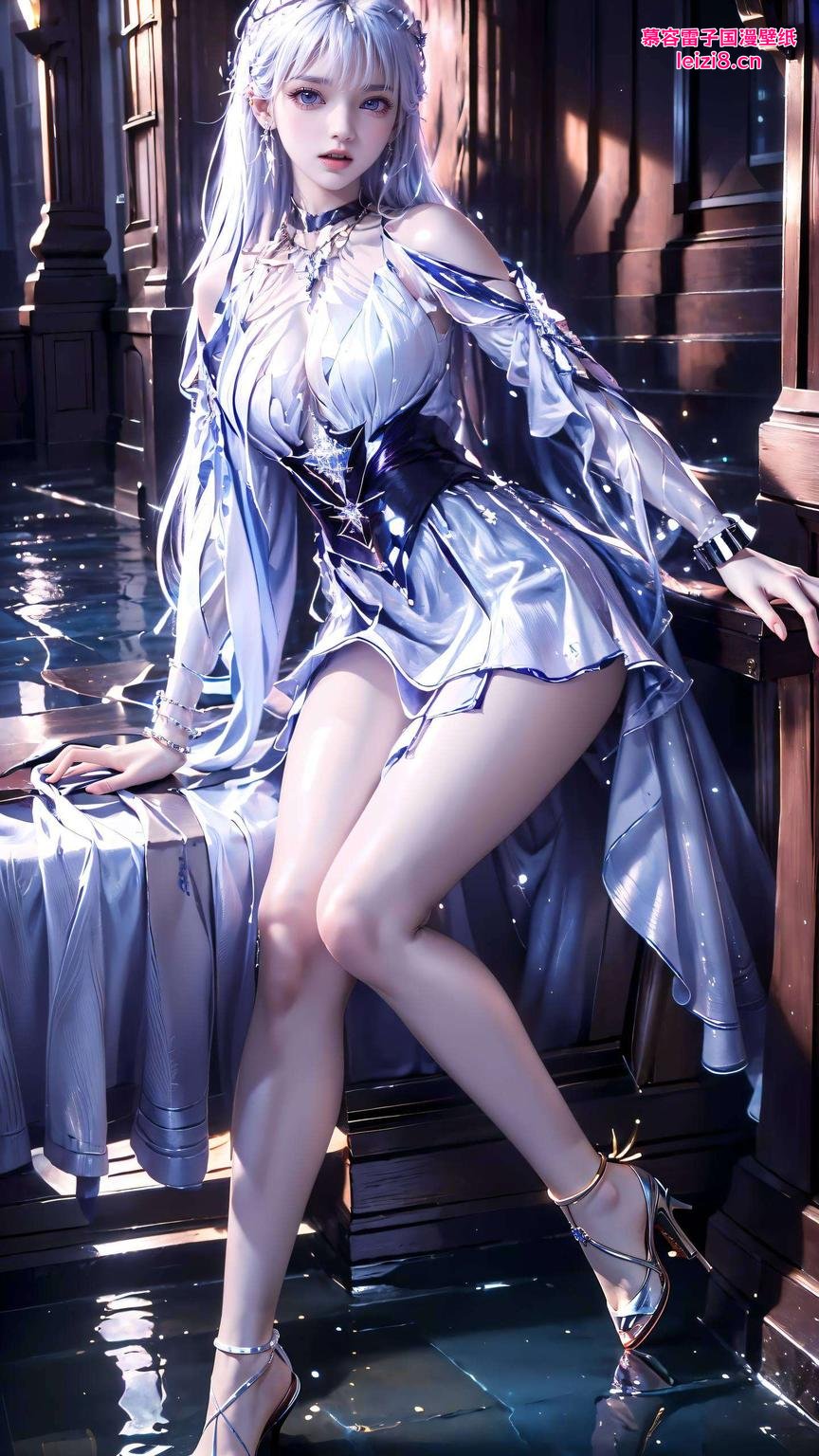 这款紫色精细角色Win10壁纸她那细致的轮廓和温柔的眼神