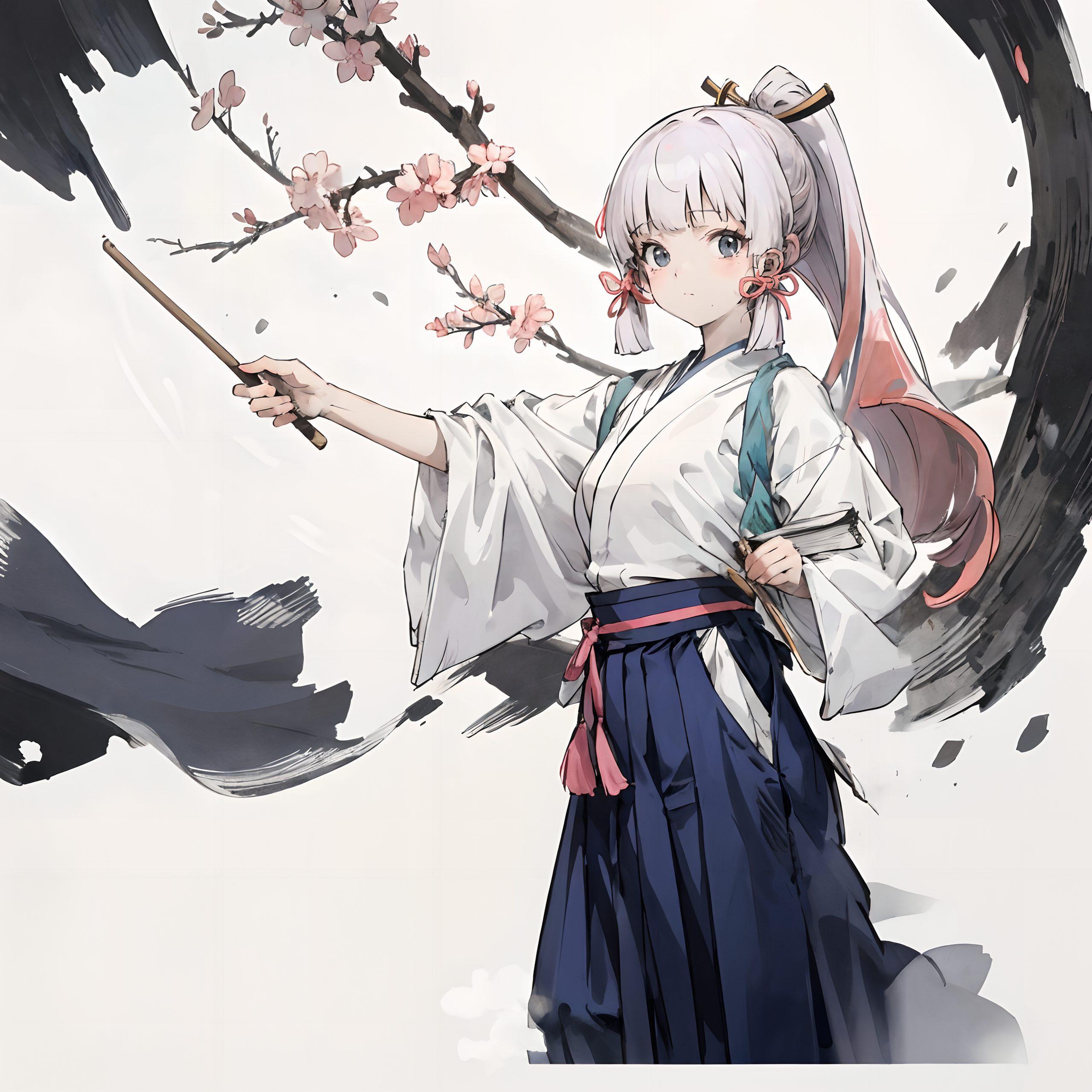 咱们带来的超精致二次元壁纸主角是AI国漫壁纸界的颜值担当——神里凌华！画面中