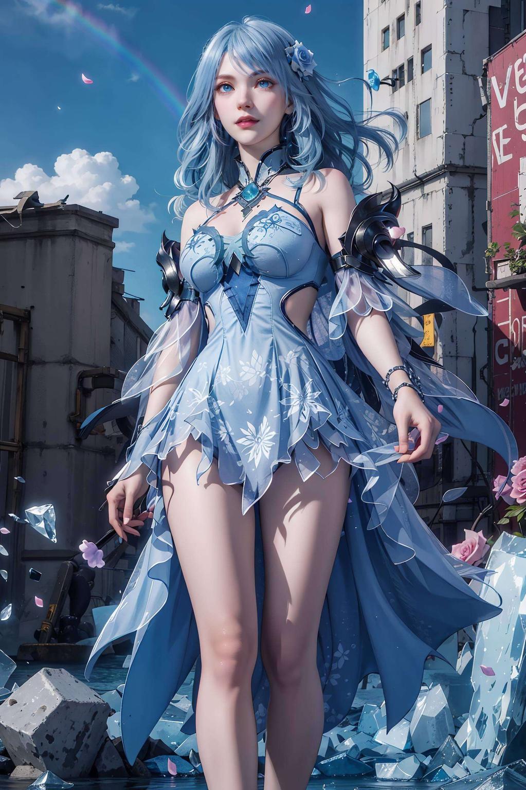 水冰儿的美貌与气质今天给大家带来一款超炫的二次元全身壁纸——水冰儿！这款壁纸色彩斑斓