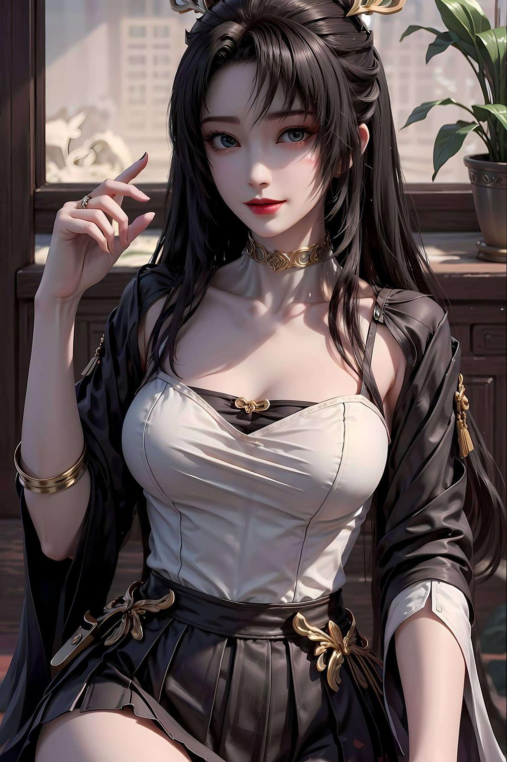 画面中的天狐仙子翩翩起舞梦幻般的粉色背景