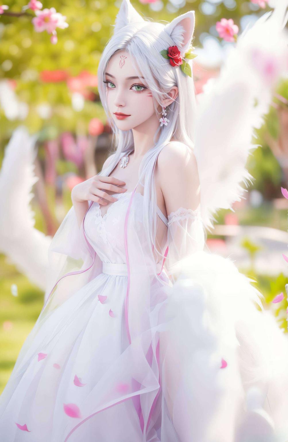 小白仙姿静态像素描绘