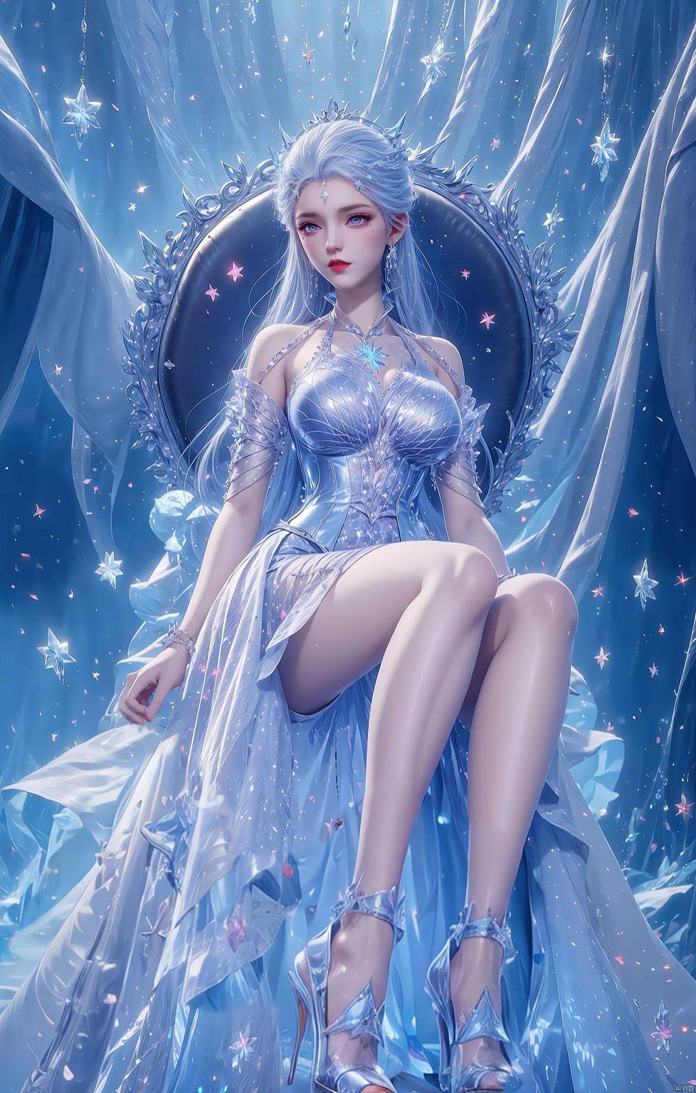 仿佛能感受到她周身飘散的雪花这款《绝世唐门》雪女高清壁纸